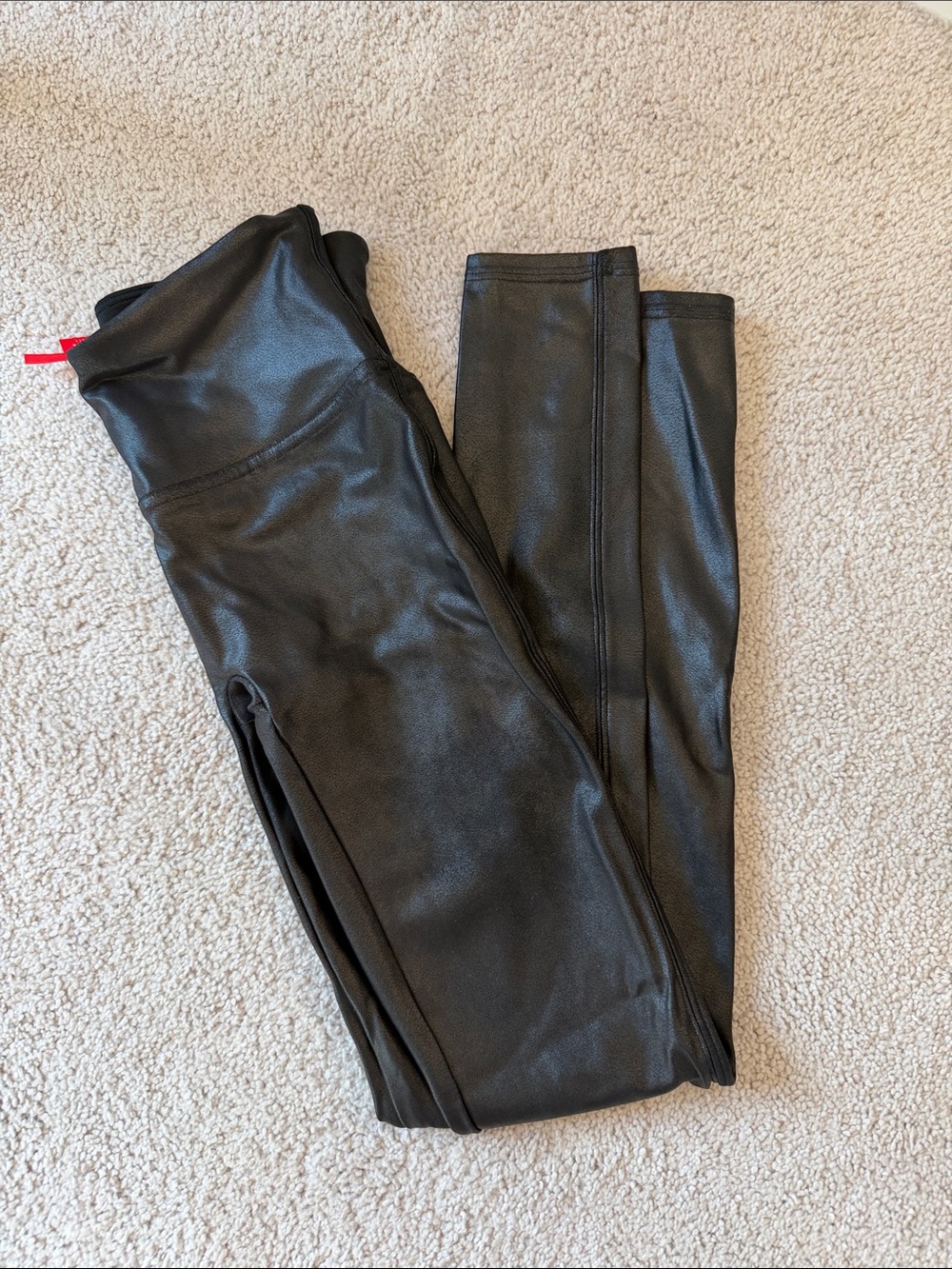 SPANX Faux Leather Leggings in Black